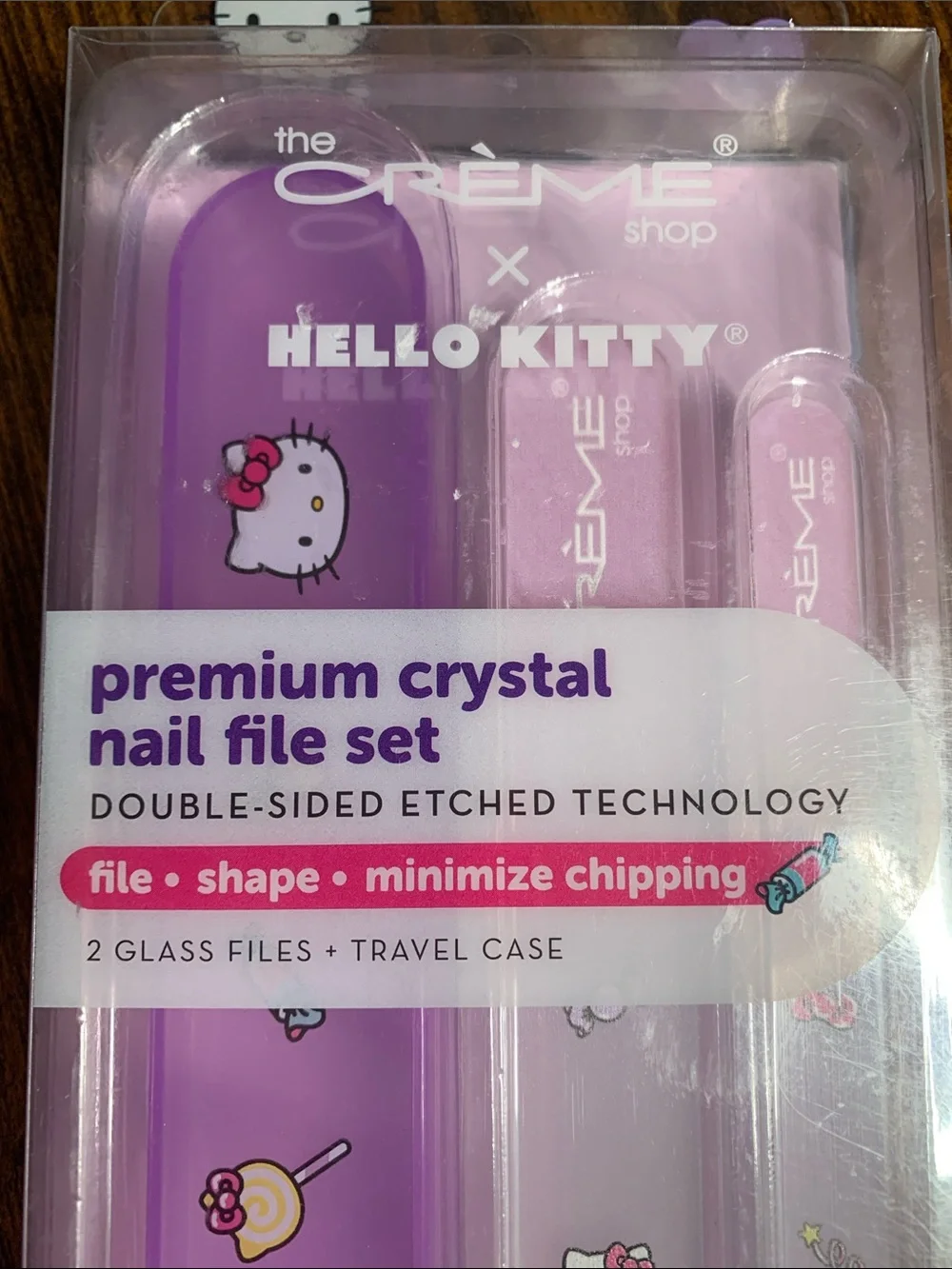 Hello Kitty Purple Premium Crystal Nail File Set by The Crème Shop